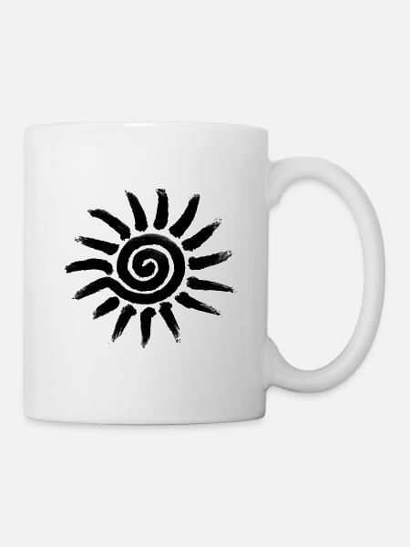 Stammes-Sonnensymbol - Tasse - Weiß