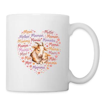 Ziegen Mama Herz – Muttertag Geschenk Ziege - Tasse - Weiß - Rechts