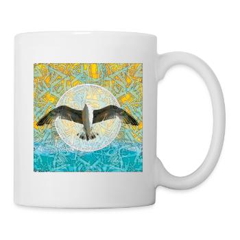 Möwe im Farbmandala yoga - Tasse - Weiß - Rechts