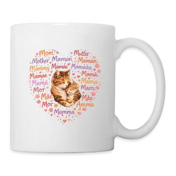 Cœur de maman de chats – Chat cadeau pour la fête des mères - Mug blanc - blanc - Droite