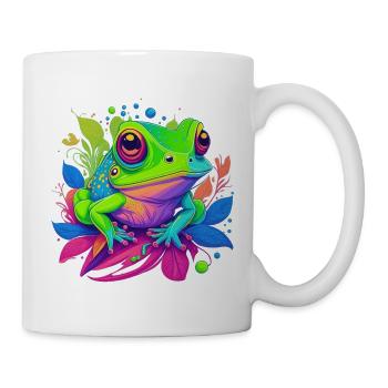 Regenbogenfrosch auf Blättern - Tasse - Weiß - Rechts