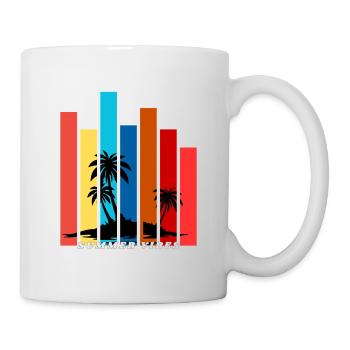 Design tropischer Sonnenuntergangspalmen im tropischen Sommer - Tasse - Weiß - Rechts