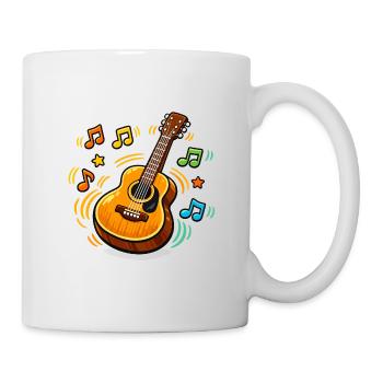 Bunte Gitarre mit Musiknoten - Tasse - Weiß - Rechts