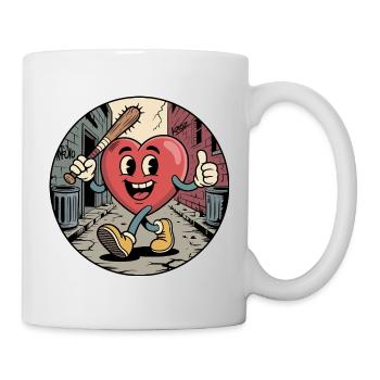 Herzheldengasse Prügel - Tasse - Weiß - Rechts