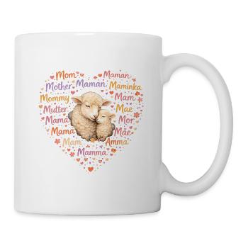 Sheep Mom Heart – Mother's Day Gift for Mom - Mug - white - Right