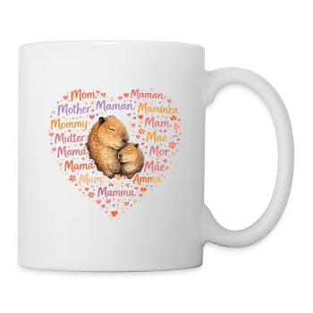 Capybara Mama Herz – Muttertag Geschenk - Tasse - Weiß - Rechts