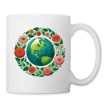 Anneau de la Terre en Fleurs - Mug blanc - blanc - Droite