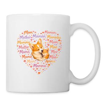 Corgi Mama Herz – Muttertag Geschenk - Tasse - Weiß - Rechts
