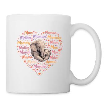Cœur de maman éléphant – cadeau pour la fête des mères - Mug blanc - blanc - Droite