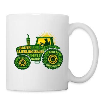 Lieblingsbauer Traktor Geschenk für Landwirte - Tasse - Weiß - Rechts