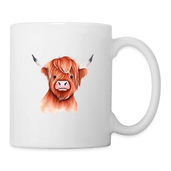 Illustration de l’écorce du bétail des Highlands - Mug blanc - blanc - Droite