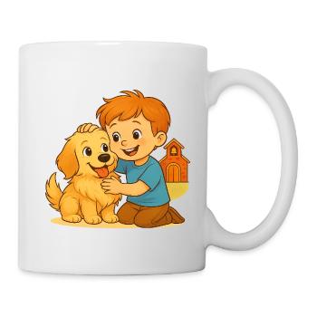 Fluffy and the Happy friend - Emotional Bond - Mug - white - Right