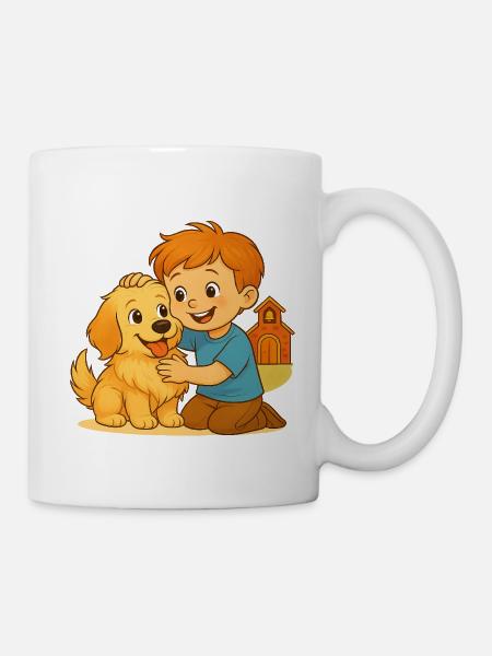 Fluffy and the Happy friend - Emotional Bond - Mug - white