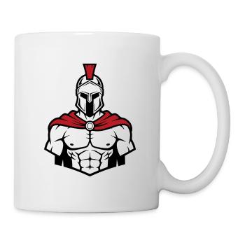 Spartan Face Bodybuilding Krieger-Maskottchen - Tasse - Weiß - Rechts