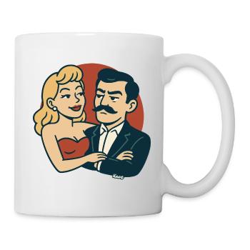 Retro-Duo im Vintage-Rot - Tasse - Weiß - Rechts