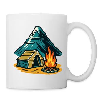 Mountain camping fire pit - Mug - white - Right