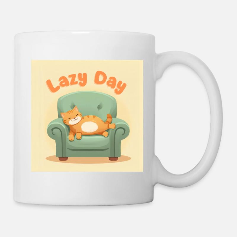 Lazy Day Cat on Armchair - Mug blanc - blanc