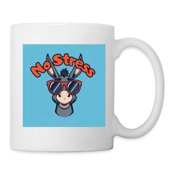 Kein Stress Eselrote Brille - Tasse - Weiß - Rechts