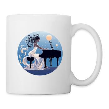 Nuit au clair de lune au Piano Diva - Mug blanc - blanc - Droite