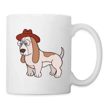 Glasses Beagle avec Fedora - Mug blanc - blanc - Droite