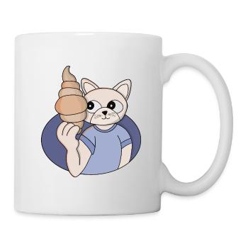 Chat croissant drôle - Mug blanc - blanc - Droite