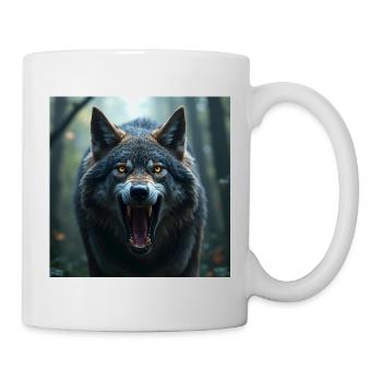 Aggressiver Wolf - Tasse - Weiß - Rechts