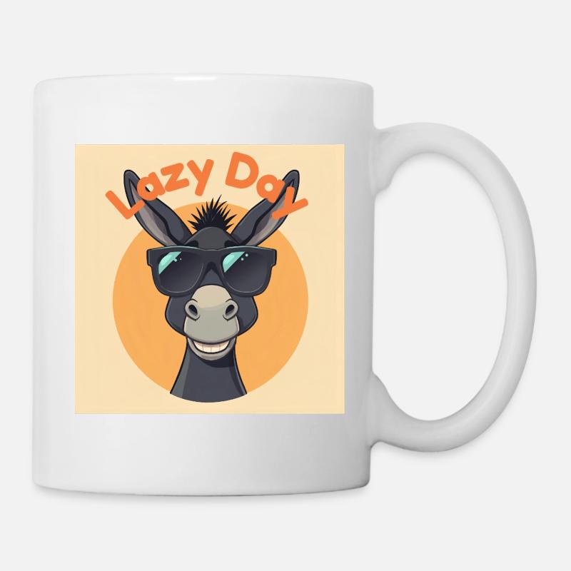 Âne paresseux lunettes soleil - Mug blanc - blanc