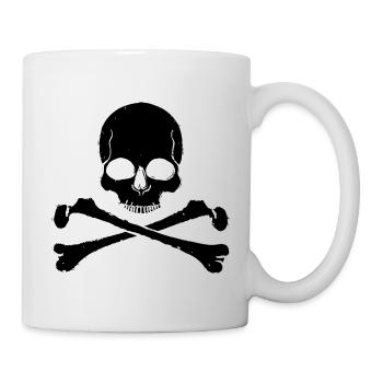 Look de pirate rocker à os croisés de crâne - Mug blanc - blanc - Droite