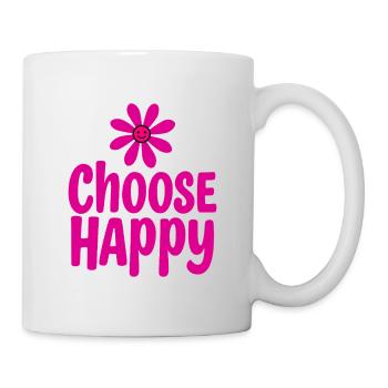 Choisissez la positivité florale souriante et heureuse - Mug blanc - blanc - Droite