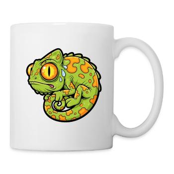 Chameleon Stressed Funny Mascot Cartoon - Mug - white - Right
