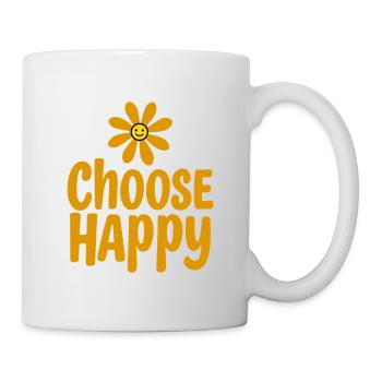Choisissez la positivité florale souriante et heureuse - Mug blanc - blanc - Droite