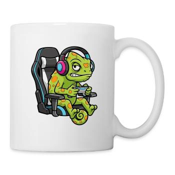 Caméléon Gamer Gaming Chair E-sport Mascotte - Mug - white - Right