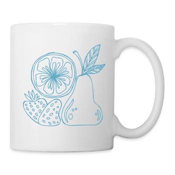 Fruit Lines Blue Sketch - Mug - white - Right