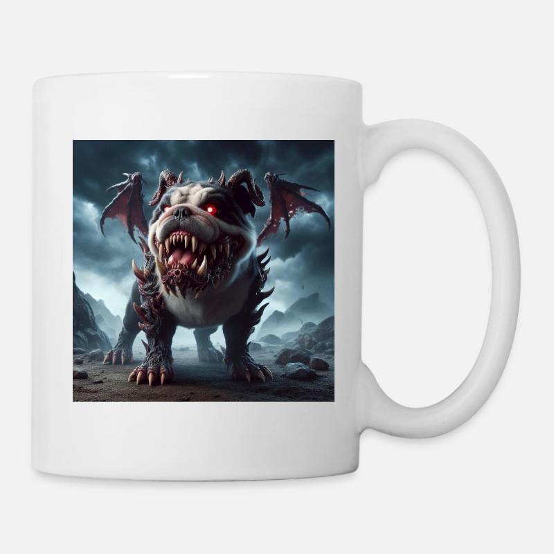 Rotäugiger Abgrundhund - Tasse - Weiß