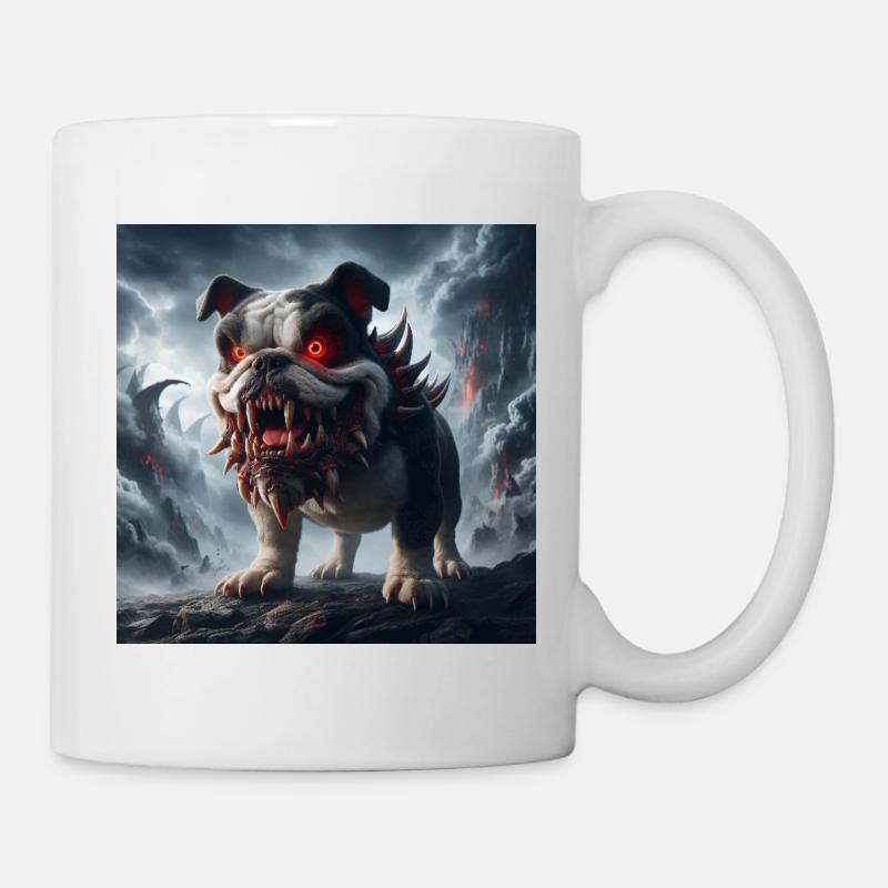 Dämonischer Bulldogge der Ruinen - Tasse - Weiß