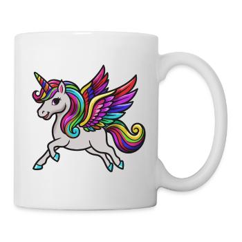 Licorne Ailée Colorée - Mug blanc - blanc - Droite