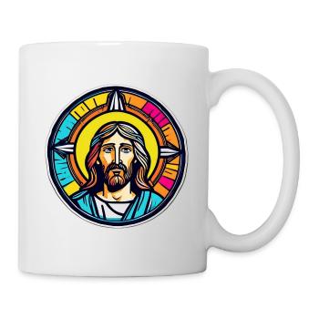 Jesus Vitrail Coloré - Mug blanc - blanc - Droite