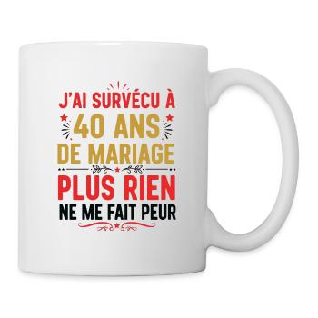 40 Ans De Mariage Cadeau Mari 40e Anniversaire  - Mug blanc - blanc - Droite