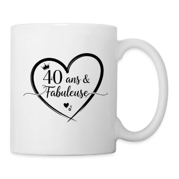 40 Ans Et Fabuleuse Cadeau Anniversaire Femme  - Mug blanc - blanc - Droite