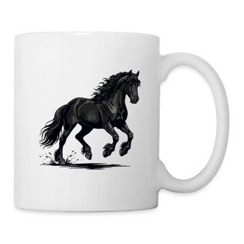 Wild Black Horse Gallop Equestrian Power - Mug - white - Right
