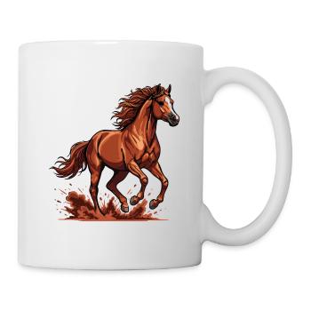 Arabisches Kastanienpferd Reitkraftenergie - Tasse - Weiß - Rechts