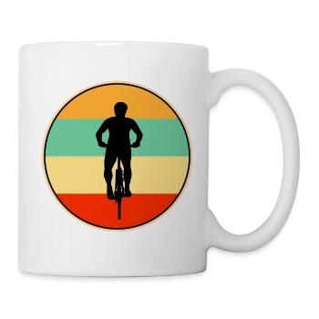Cyclist Retro Vintage Sunset Bicycle Silhouette - Mug - white - Right