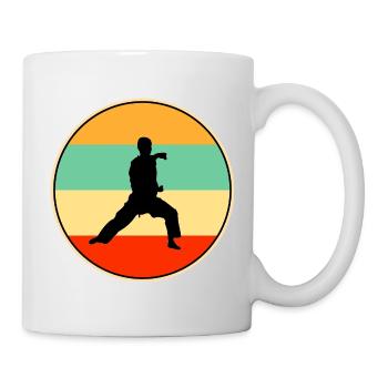 Silhouette rétro Karaté Arts martiaux Sunset - Mug blanc - blanc - Droite