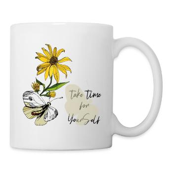 Sonnenblume & Schmetterling - Tasse - Weiß - Rechts