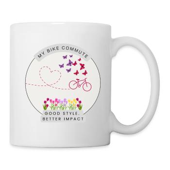Bicycle Commuter Shirt Floral Butterfly Bicycle - Mug - white - Right