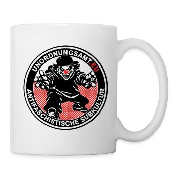 Unordnungsamt Delmenhorst Clown Sticker - Tasse - Weiß - Rechts