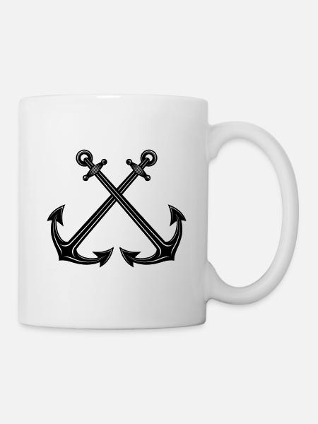 Gekreuzte Anker - Tasse - Weiß