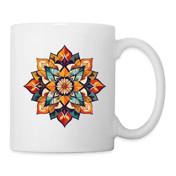Autumn Leaves Mandala Autumnal Colorful Color Palette - Mug - white - Right
