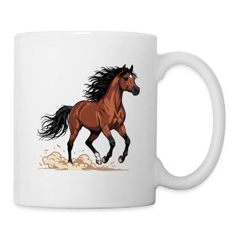 Horse Chestnut Arabian Gallop Dust Equestrian - Mug - white - Right
