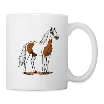 Brown and White Piebald Horse Equestrian Elegance - Mug - white - Right